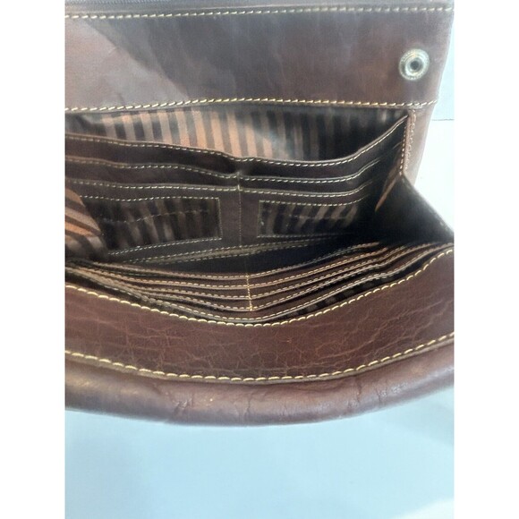 Jack Georges Leather Crossbody Bag. Adjustable Strap. 3 Compartment - Picture 4 of 9